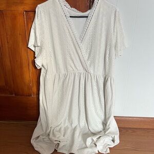 Elegant White Eyelet Dress